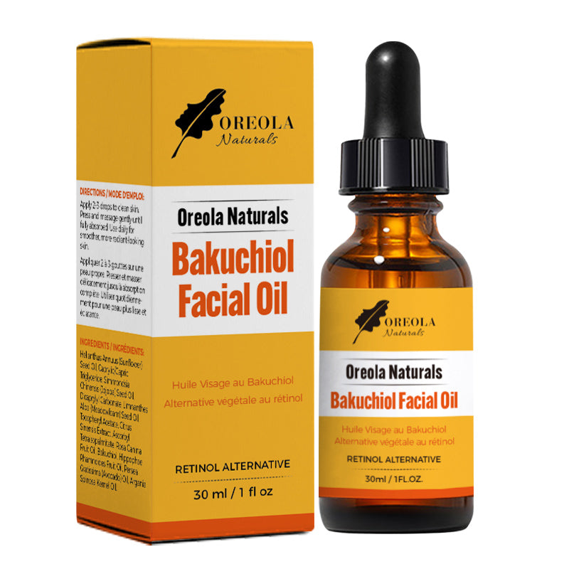 Bakuchiol Facial Mosturizing Oil, Plant-Based Alternative to Retinol Ideal For All SKin Types by Oreola Naturals.