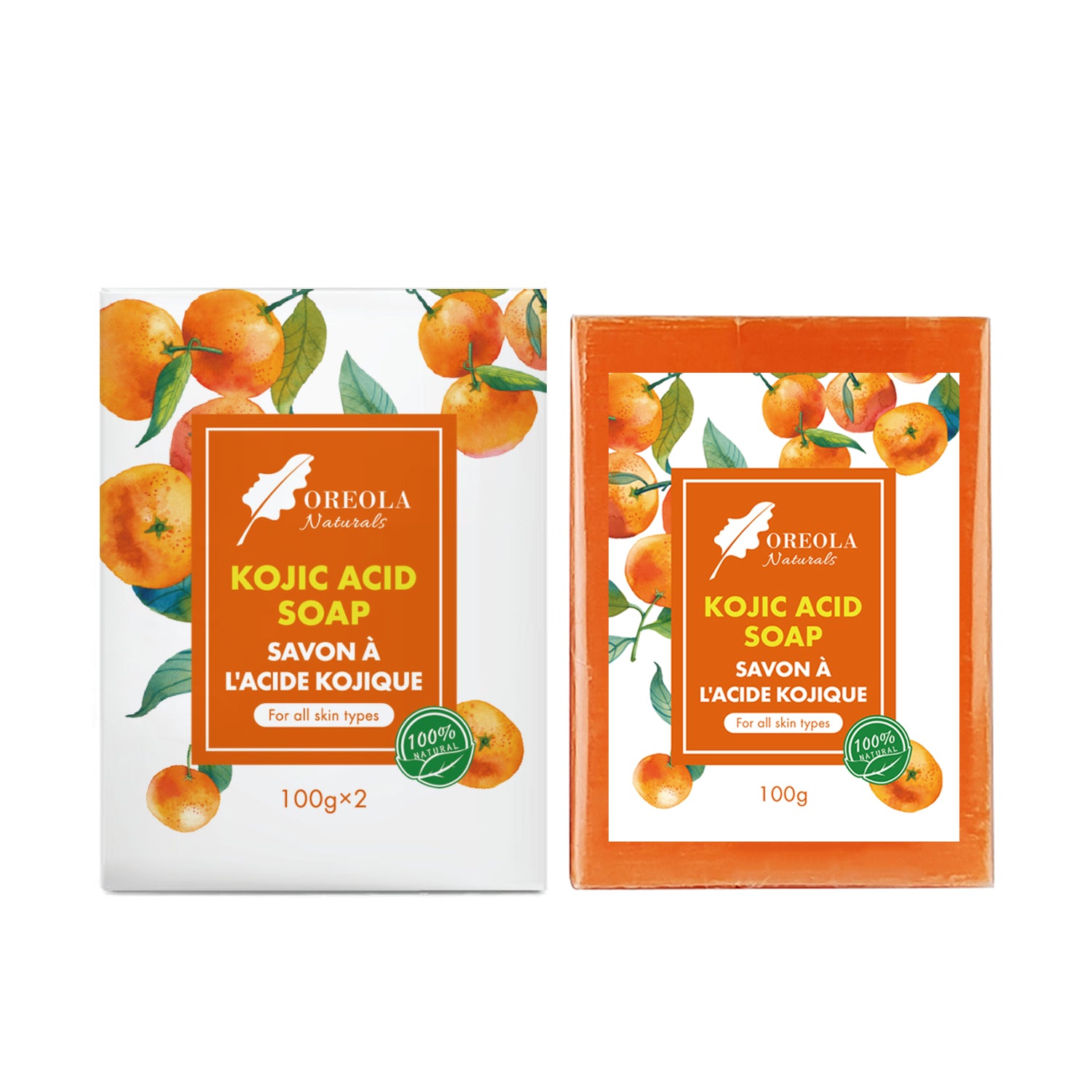 Kojic Acid Soap 100g, Pack of 2, Hydrating, Refreshing, Glowing, Moisturizing Soap Ideal For All Skin Types.