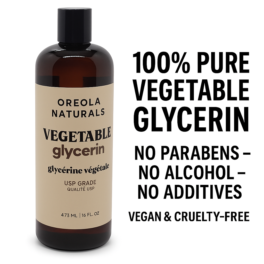 Vegetable Glycerin 16 oz / 473 ml - 100% Pure, USP Grade. Multi-Purpose Glycerin Ideal for Skin, Hair, and DIY Projects by Oreola Naturals