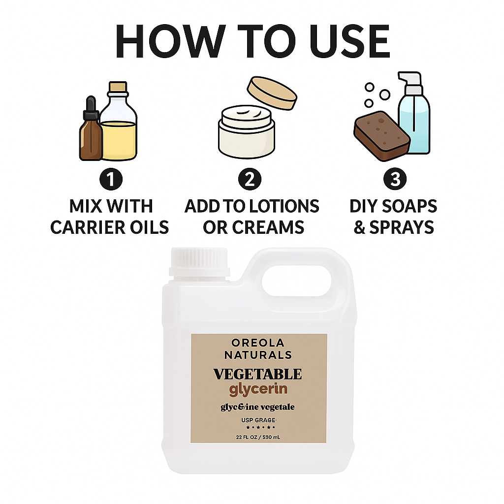 Vegetable Glycerin 32oz / 943 ml 100% Pure, USP Grade Multi-Purpose Glycerin Ideal For Skin, Hair & DIY By Oreola Naturals