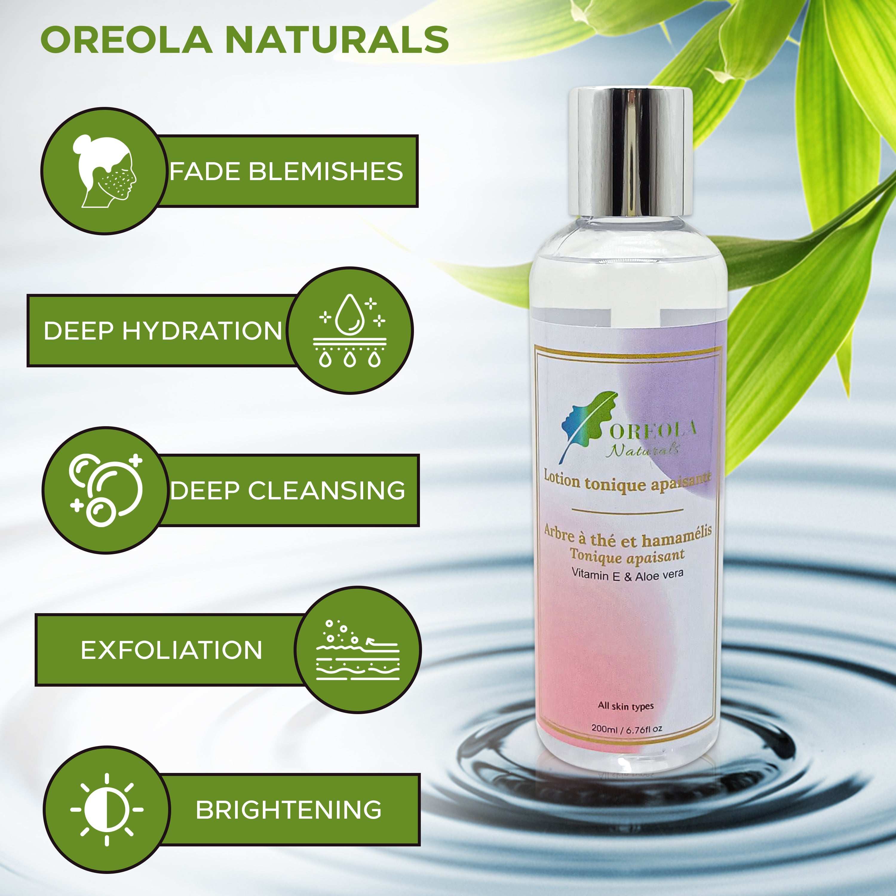 Witch Hazel, Tea Tree, & Aloe Vera Facial Toner 200ml /6.76oz