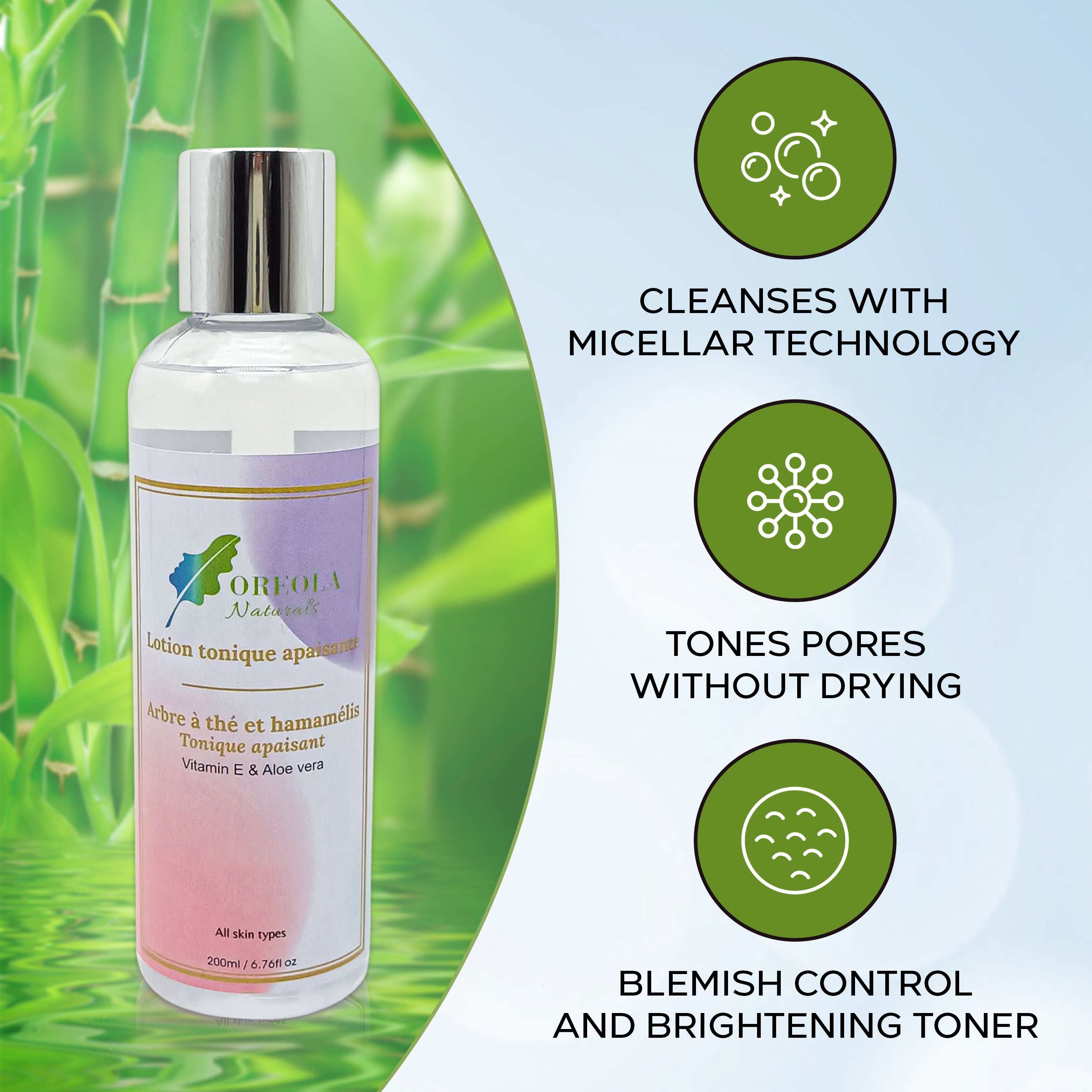 Witch Hazel, Tea Tree, & Aloe Vera Facial Toner 200ml /6.76oz