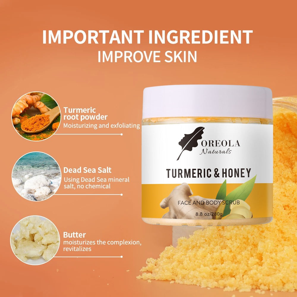 Turmeric and Honey Face and Body Scrub 8.8Oz/280g